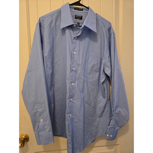 The Arrow Company Other - Arrow 1851 Men's Fitted Dress Shirt XL Light Blue Micro-Pattern Button Down